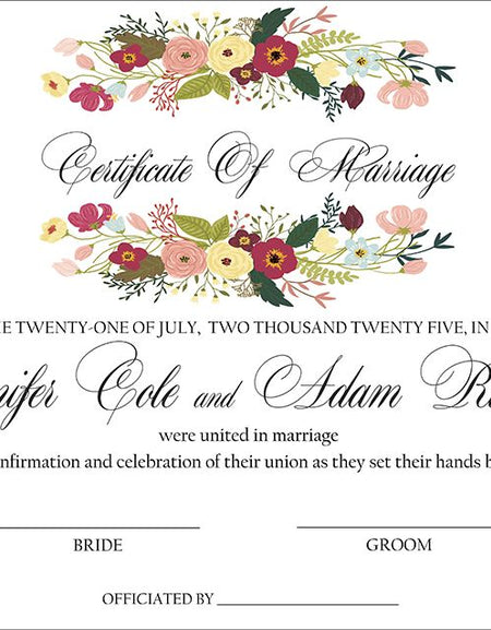 MC 208 Personalised Marriage Certificate