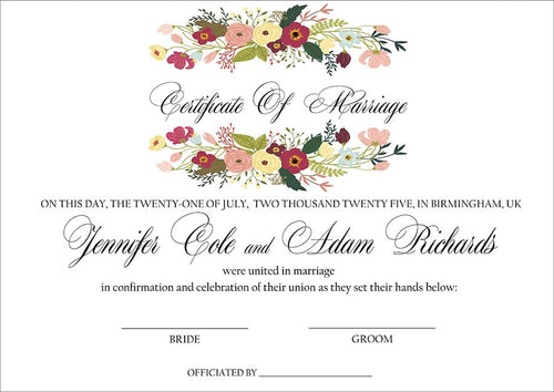 Load image into Gallery viewer, MC 208 Personalised Marriage Certificate
