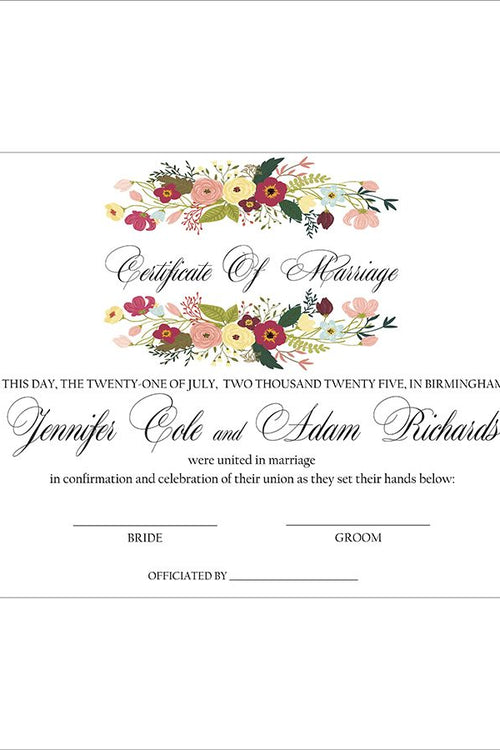 Load image into Gallery viewer, MC 208 Personalised Marriage Certificate
