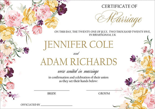 Load image into Gallery viewer, MC 209 Personalised Marriage Certificate
