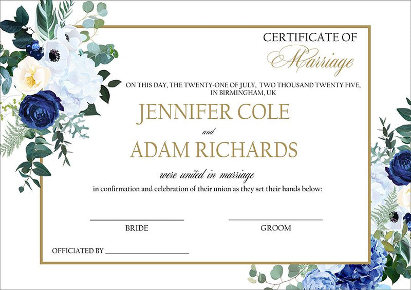 MC 210 Personalised Marriage Certificate