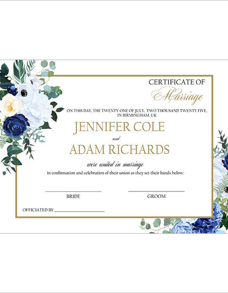 MC 210 Personalised Marriage Certificate