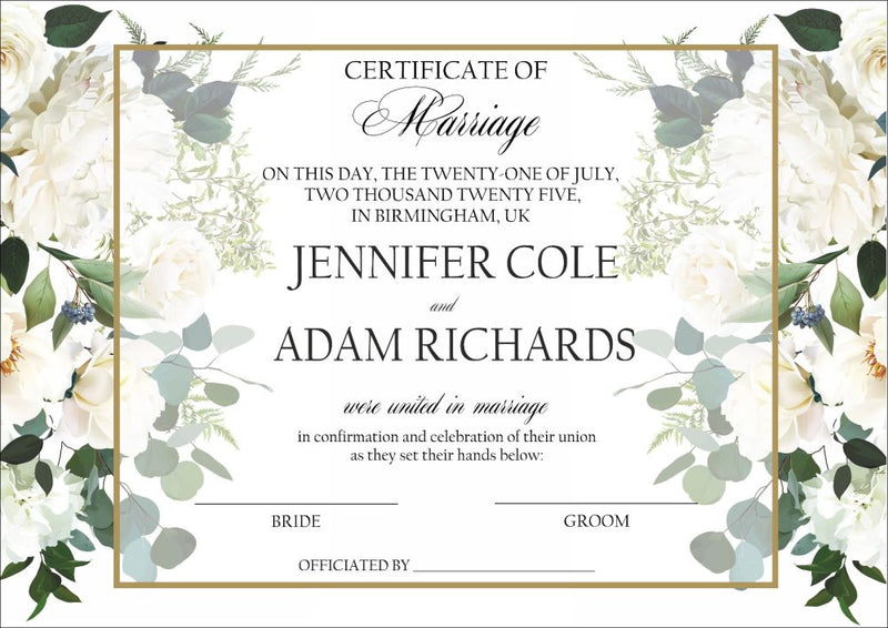 MC 211 Personalised Marriage Certificate