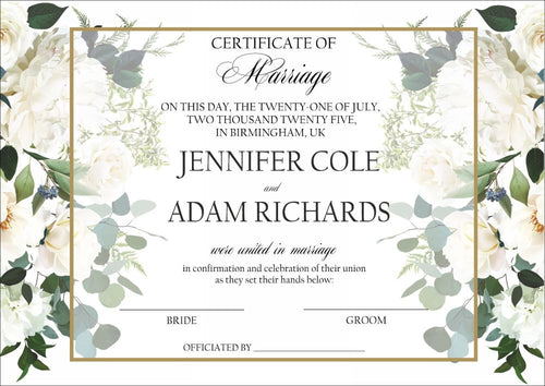 Load image into Gallery viewer, MC 211 Personalised Marriage Certificate
