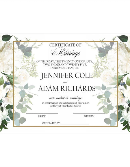 MC 211 Personalised Marriage Certificate