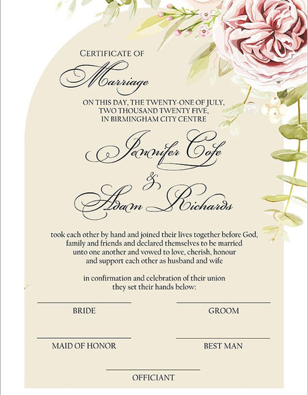 MC 214 Personalised Marriage Certificate