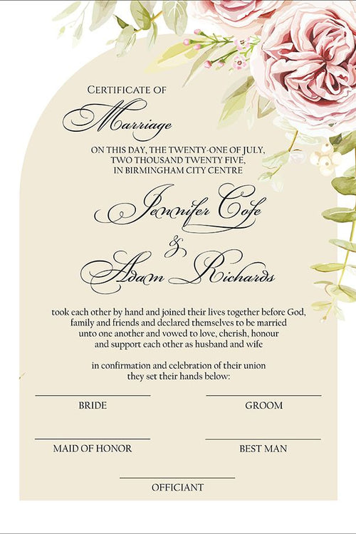 Load image into Gallery viewer, MC 214 Personalised Marriage Certificate
