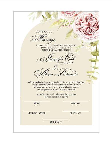 MC 214 Personalised Marriage Certificate
