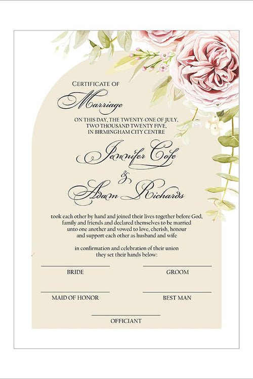 Load image into Gallery viewer, MC 214 Personalised Marriage Certificate
