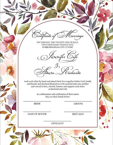 MC 215 Personalised Marriage Certificate