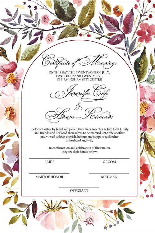 Load image into Gallery viewer, MC 215 Personalised Marriage Certificate
