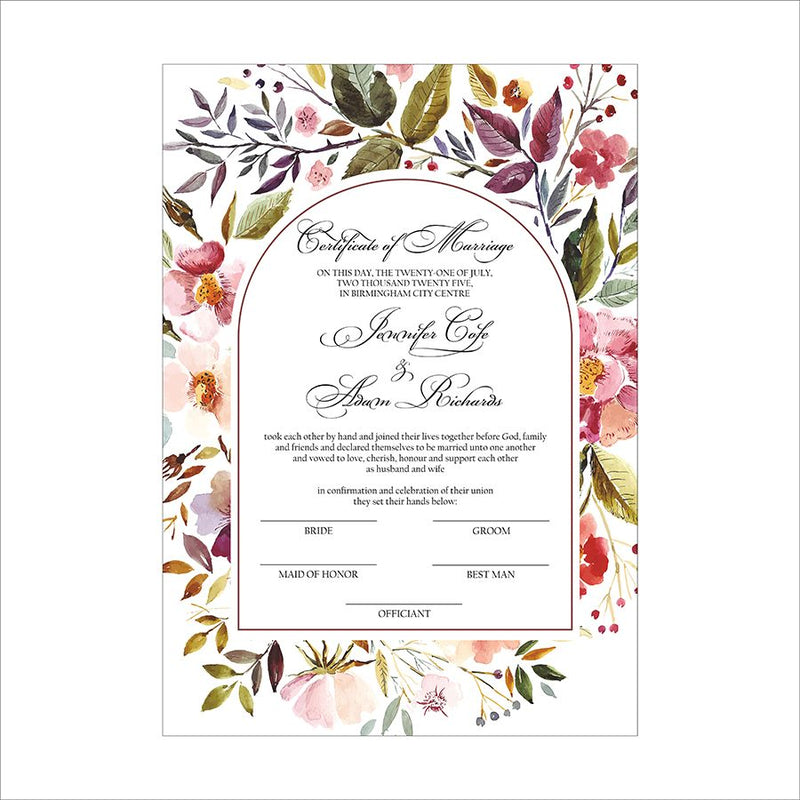 MC 215 Personalised Marriage Certificate