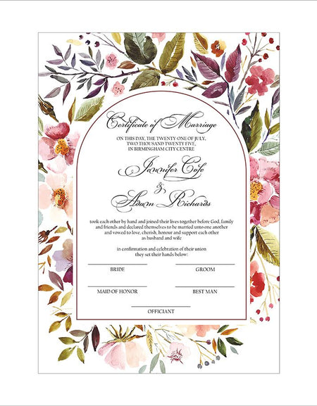 MC 215 Personalised Marriage Certificate