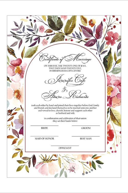 Load image into Gallery viewer, MC 215 Personalised Marriage Certificate
