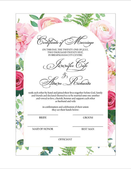MC 216 Personalised Marriage Certificate