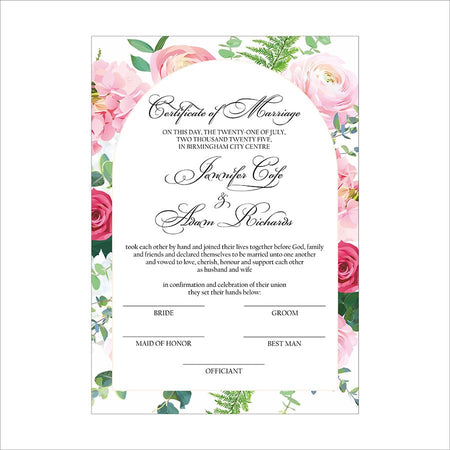 MC 216 Personalised Marriage Certificate