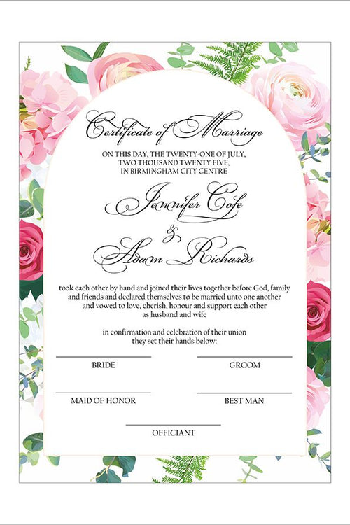 Load image into Gallery viewer, MC 216 Personalised Marriage Certificate
