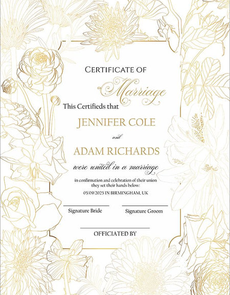 MC 219 Personalised Marriage Certificate