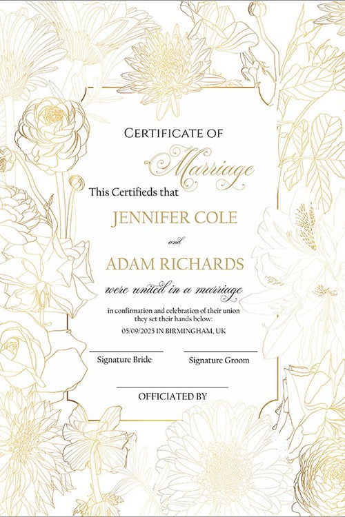 Load image into Gallery viewer, MC 219 Personalised Marriage Certificate
