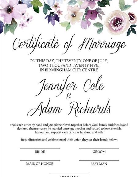 MC 221 Personalised Marriage Certificate
