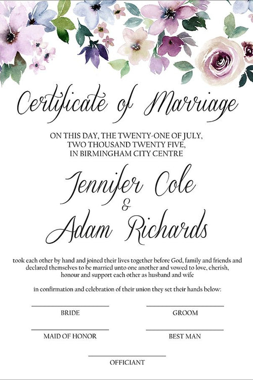 Load image into Gallery viewer, MC 221 Personalised Marriage Certificate
