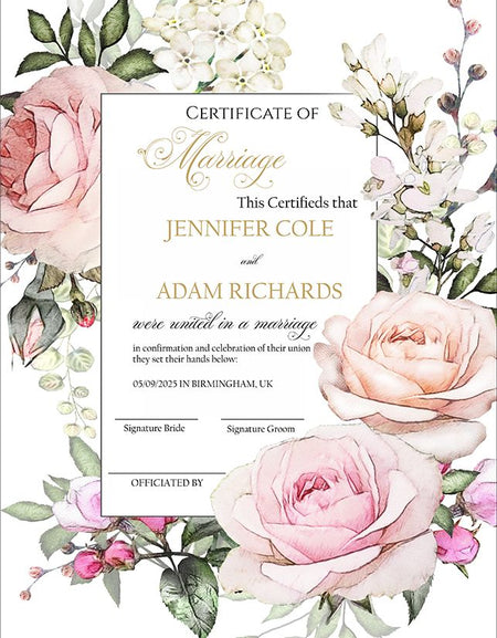 MC 222 Personalised Marriage Certificate