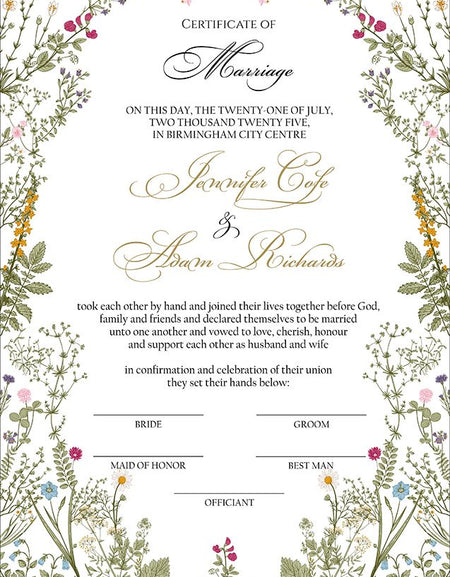 MC 223 Personalised Marriage Certificate