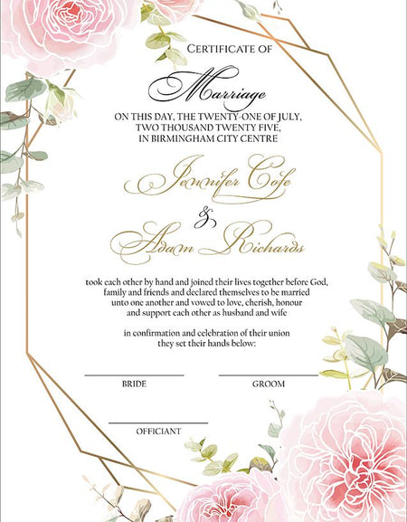 MC 224 Personalised Marriage Certificate