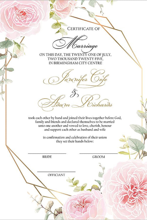 Load image into Gallery viewer, MC 224 Personalised Marriage Certificate
