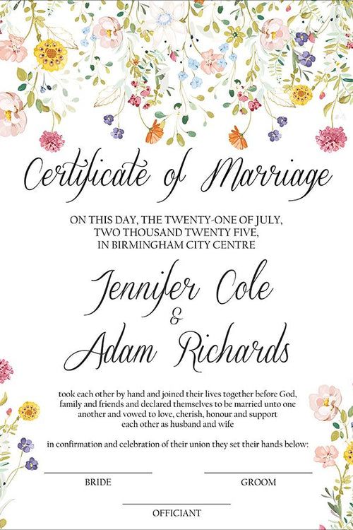 Load image into Gallery viewer, MC 225 Personalised Marriage Certificate
