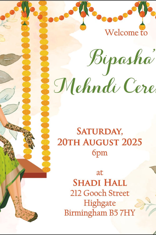 Load image into Gallery viewer, MND 338 Asian Style A6 Mehndi Invitation
