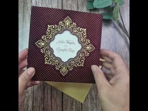 Load and play video in Gallery viewer, Red Velvet with gold foil Invitation SC 5596
