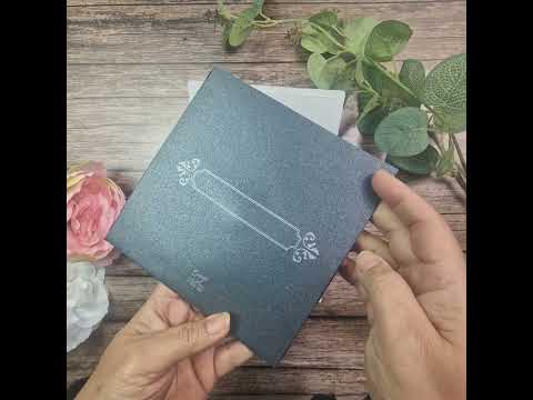 Load and play video in Gallery viewer, Square foiled flowers black pocket Invitation SC 5664
