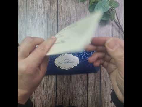 Load and play video in Gallery viewer, Blue Velvet Pillow box Invitation SC 5404
