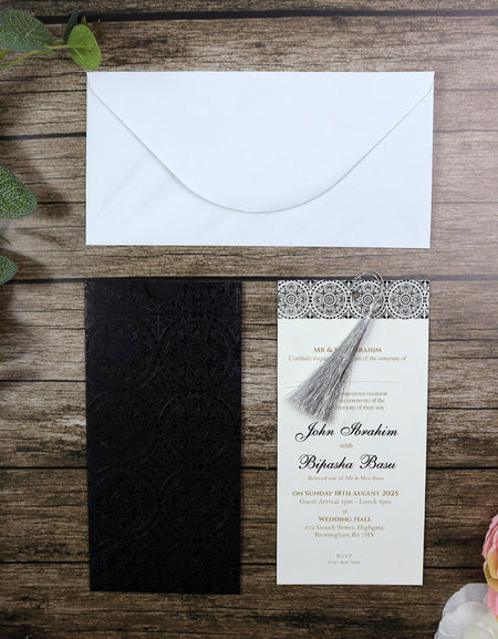 Black and White Pocket Invitation