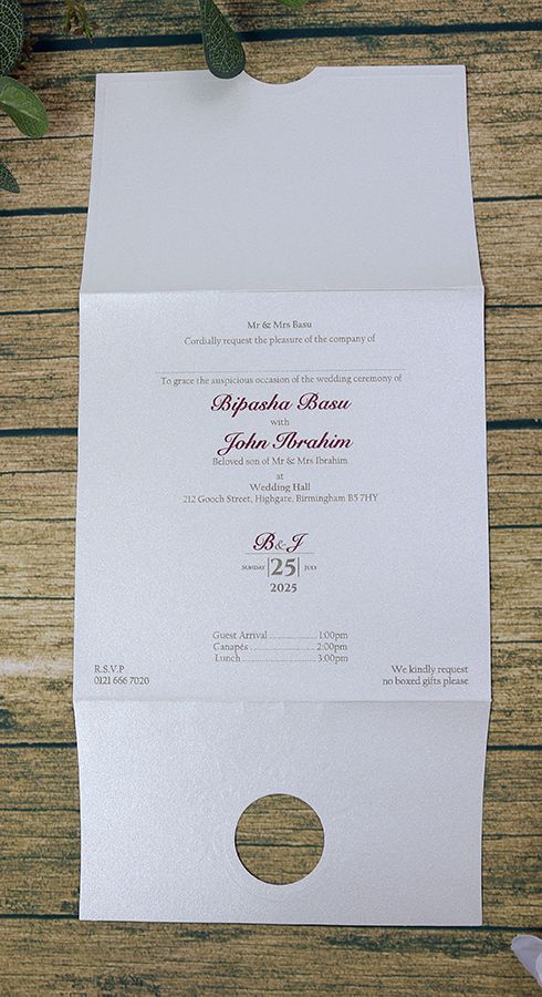Simple Shimmer cream invitation with gold foil SC 1137