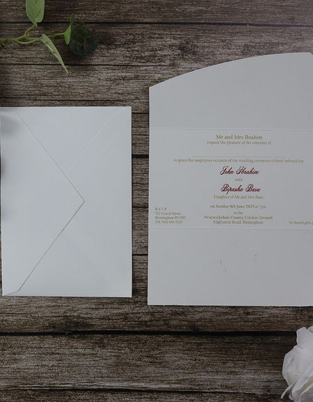 Simple cream Budget invitation with gold foil SC 2715