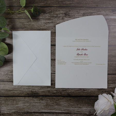 Simple cream Budget invitation with gold foil SC 2715