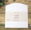 Simple Shimmer cream invitation with gold foil and bow SC 5487