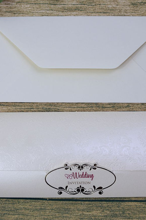 Load image into Gallery viewer, Simple cream budget invitation with gold foil SC 5658
