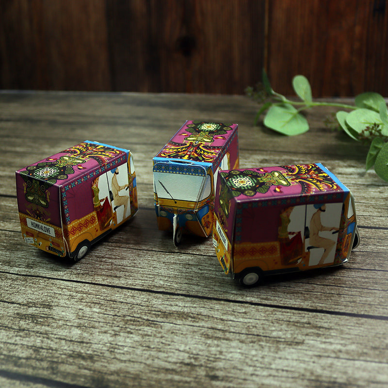 Rickshaw Tuktuk Shaped Favour Boxes – Flat Pack, Fill & Assemble