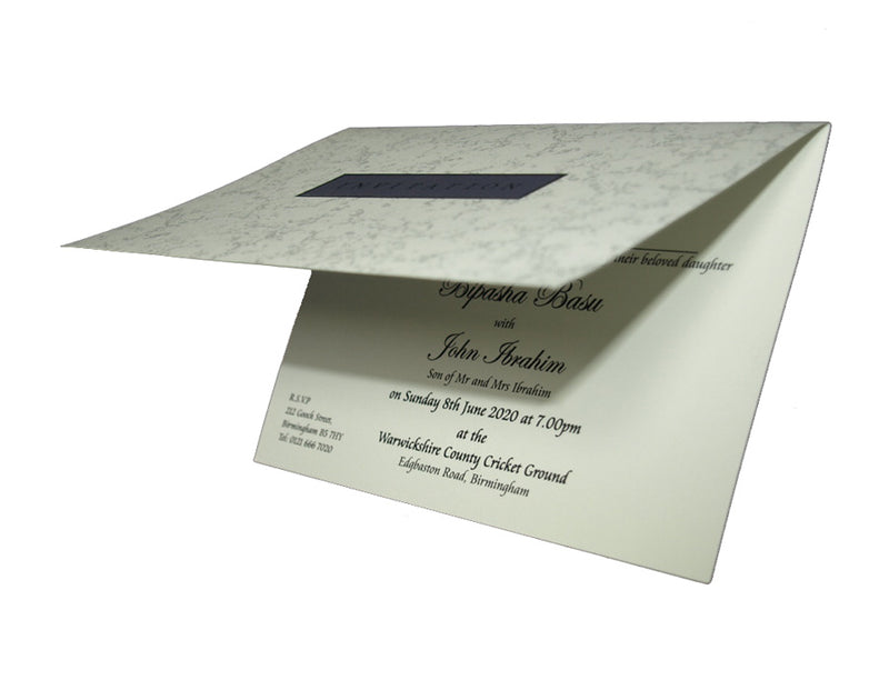 828 Light Purple Marble Effect Single Fold Invitation - Versatile Design for All Occasions