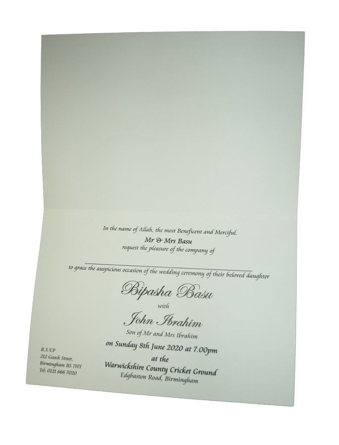 Close-up detail of 828 Invitation, highlighting the subtle light purple marble effect, adding a touch of elegance and sophistication to the design