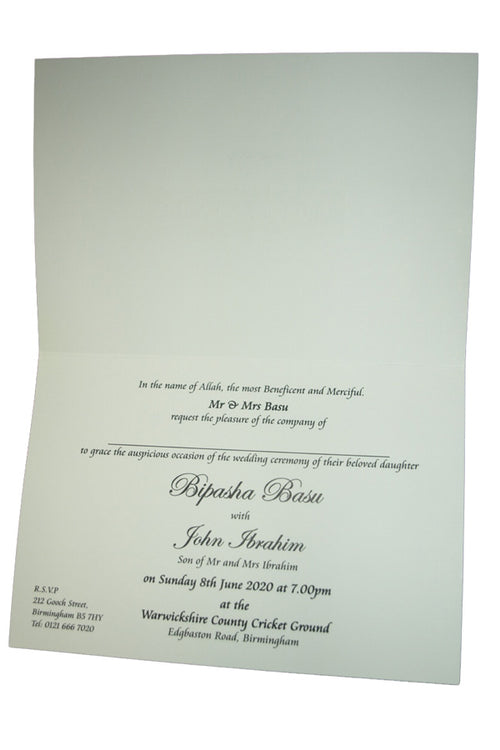 Load image into Gallery viewer, Close-up detail of 828 Invitation, highlighting the subtle light purple marble effect, adding a touch of elegance and sophistication to the design
