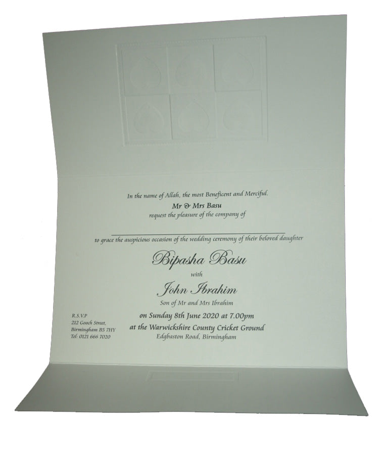 Dainty silver hearts formal budget invitations - 3075