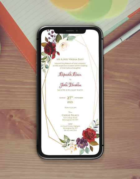 Floral Paperless Digital Invitation 1101