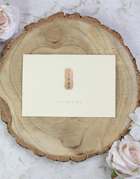 Panache 1021 Kraft style cream and gold Nikah invitation