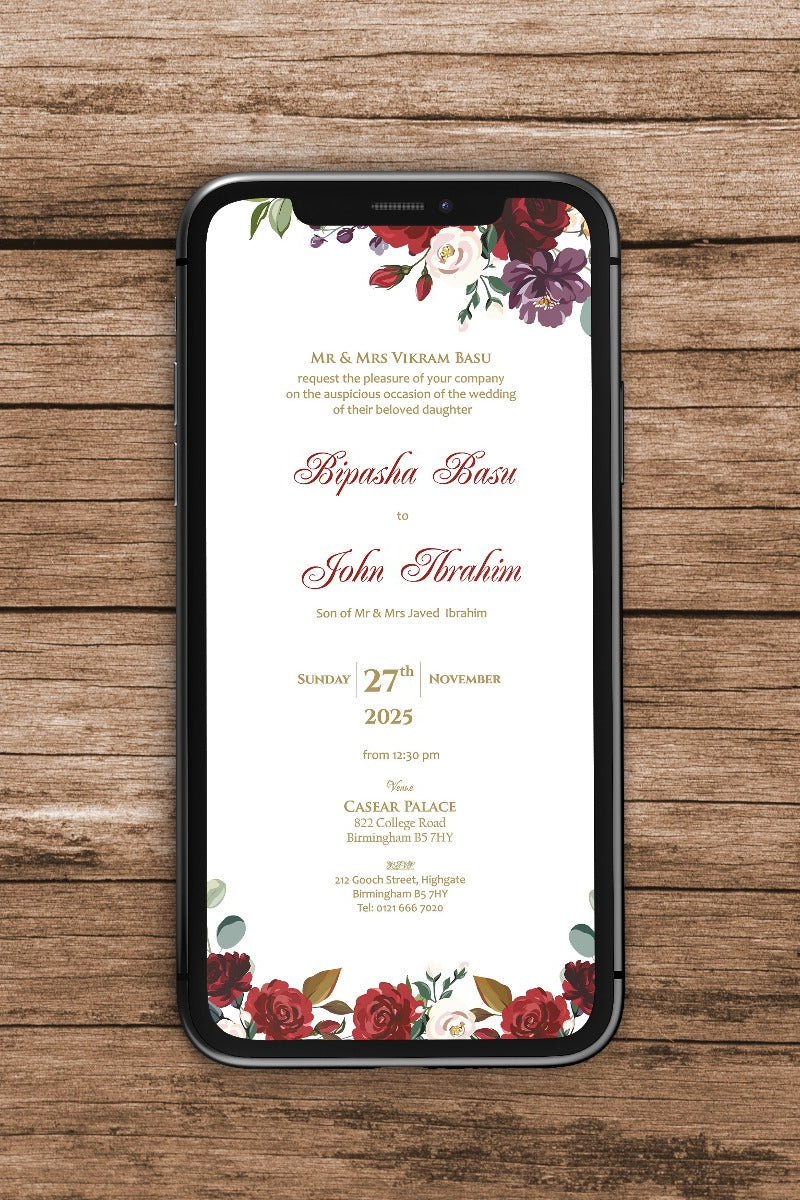 Floral Paperless Digital Invitation 1024