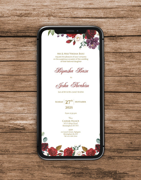 Floral Paperless Digital Invitation 1024