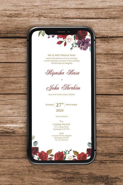 Load image into Gallery viewer, Floral Paperless Digital Invitation 1024
